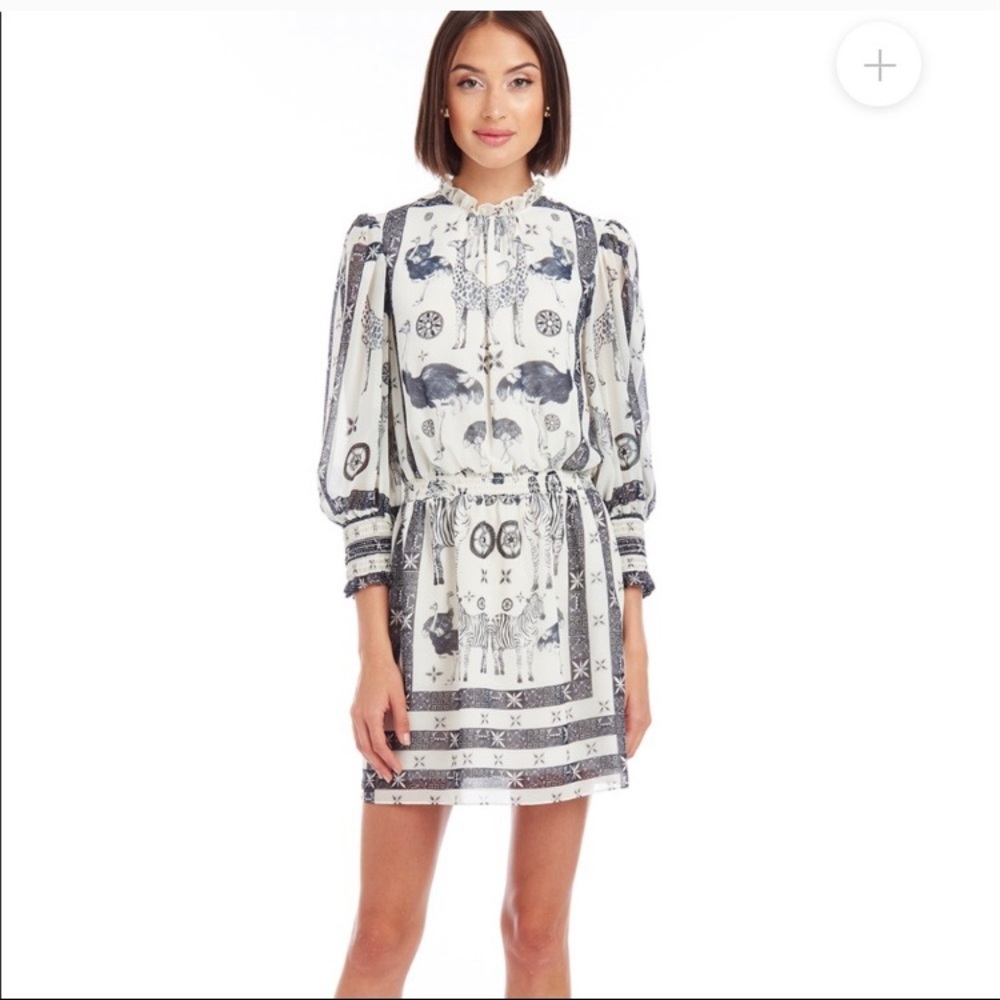 Amanda Uprichard Zoo Print Mini Dress / Size XS